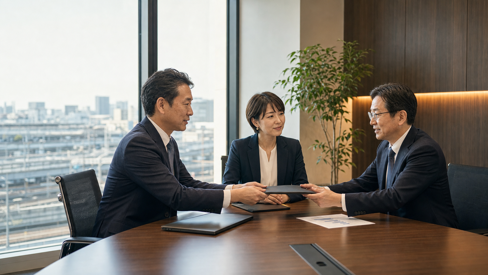 川崎市で買収・譲受を検討する企業同士の面談イメージ