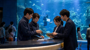 カワスイ川崎水族館の事業譲渡で水族館の営業を続けながら引継ぎを確認する運営担当者